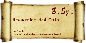 Brabander Szénia névjegykártya